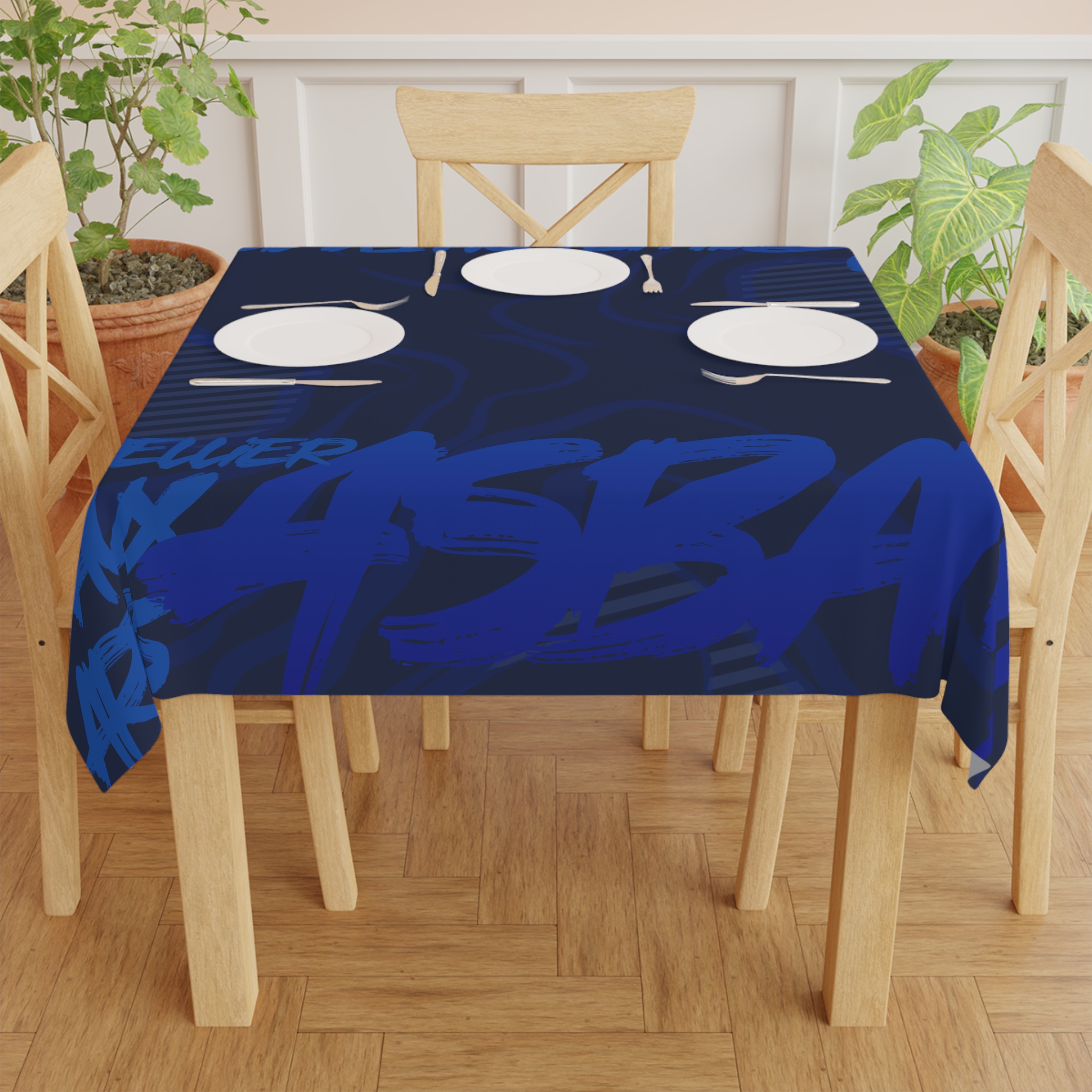 đœïž Nappe Ă©lĂ©gante ASBAM Bleu Marine : DĂ©cor de table haut de gamme pour occasions spĂ©ciales â Image 4