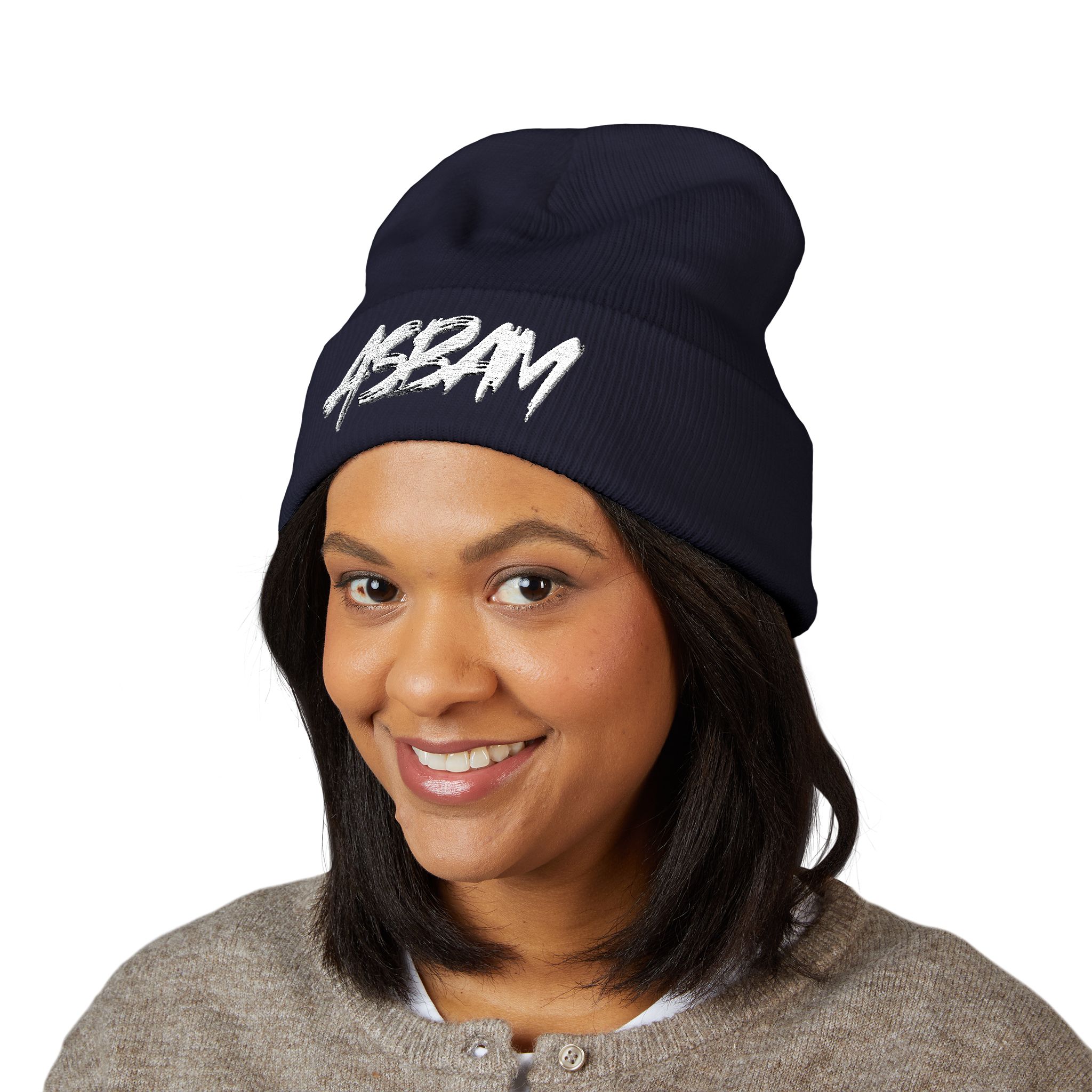 ❄️ Bonnet à revers avec broderie ASBAM : Chaleur unisexe et style unique – Image 3